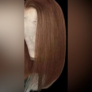 Silky straight  soft human hair wig light brown